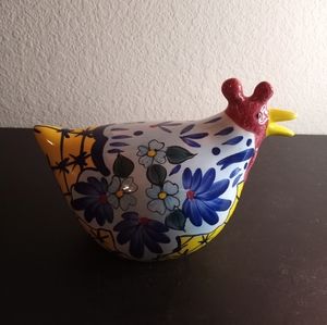VTG CBK Ceramic Handpainted Floral 8" Rooster Figurine